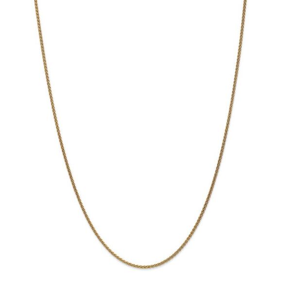 1.65mm 14k Yellow Gold Solid Wheat Chain Necklace 18 Inch